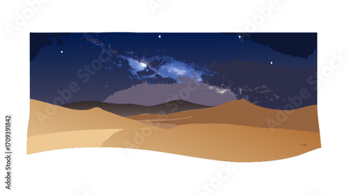 Desert landscape night sky stars milky way scenic view sand dunes travel destination