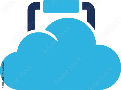 Abstract cloud storage icon for data transfer and digital archives vector