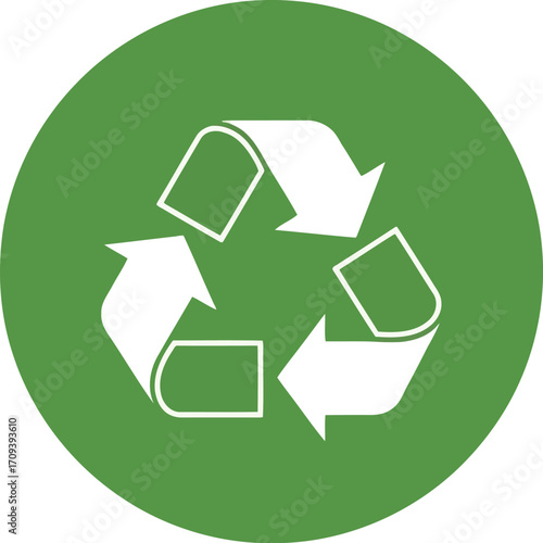 Green recycle symbol icon circular design environmental conservation concept vector