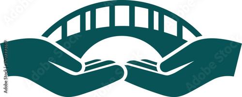 Helping hands support bridge connection growth opportunity building trust security vector