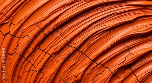 Closeup of textured orange clay.