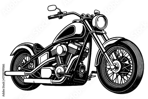 Vintage Chopper Motorcycle Illustration | Classic Biker Design
