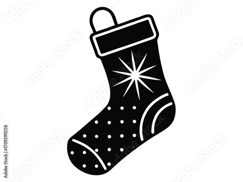 christmas stocking vector icon