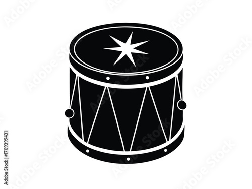 christmas toy drum vector icon