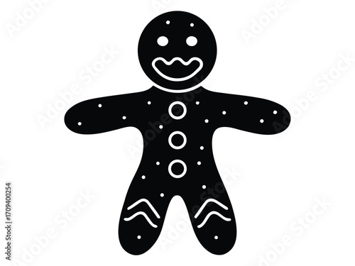frosted gingerbread man vector icon