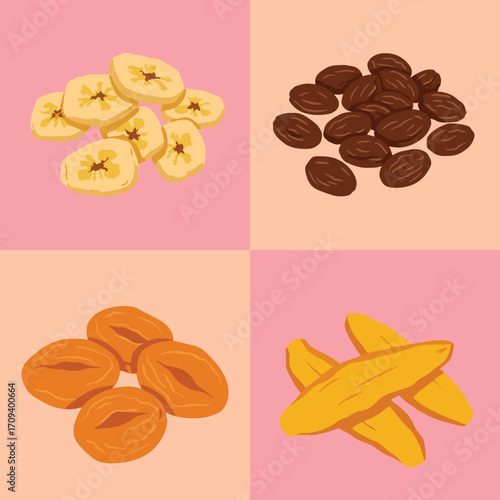 set illustration vector graphic fruit chips