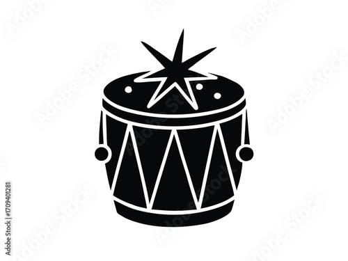 holiday christmas drum vector icon