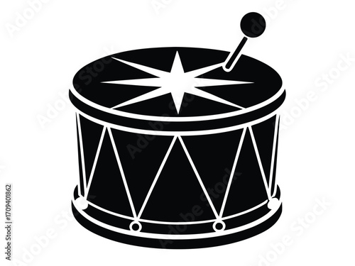 holiday christmas toy drum vector icon