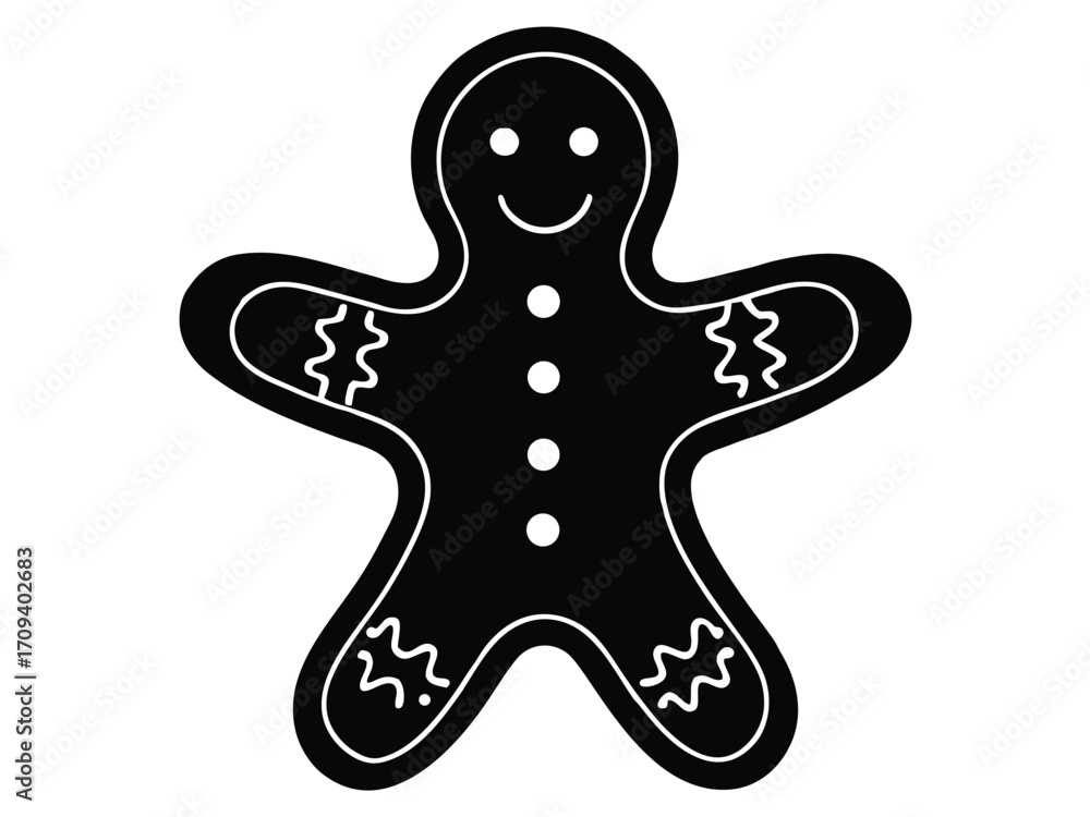 Fototapeta premium holiday gingerbread cookie vector icon