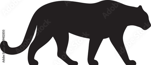 Leopard silhouette vector, wild animal illustration, perfect for jungle, wildlife, and nature designs