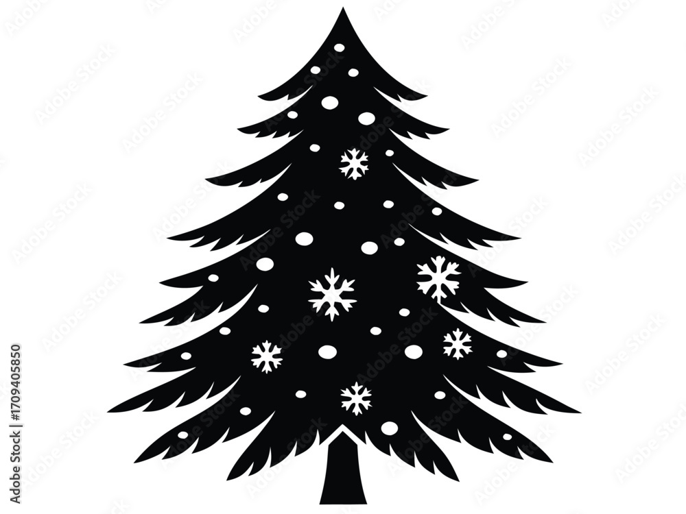 Obraz premium holiday snowy tree vector icon
