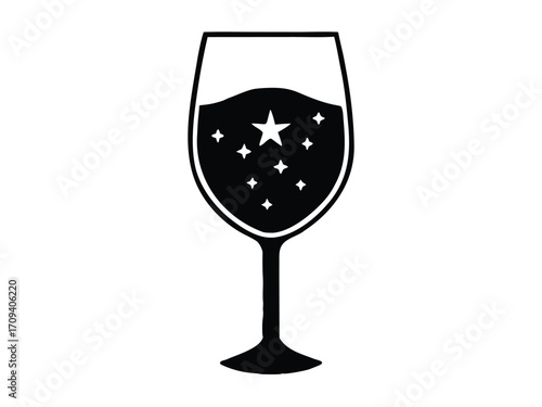 holiday wine glass vector icon