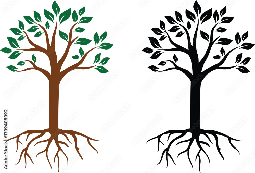 Fototapeta premium unique tree icon logo