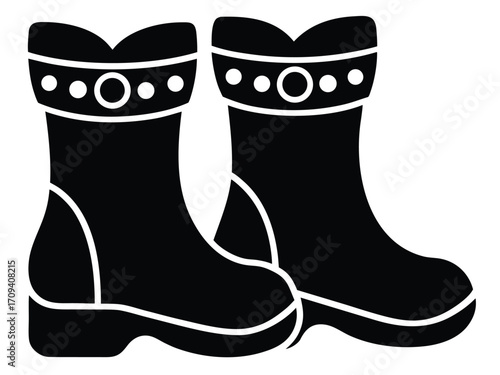 santa boots vector icon