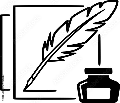 Writing Icons vector in line and solid style
