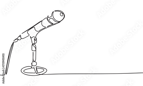 Line Art Microphone on Stand