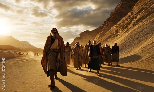 Moses Guiding the Israelites on Their Exodus from Egypt to the Promised Land