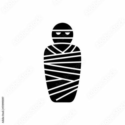 Mummy silhouette, wrapped in bandages for halloween