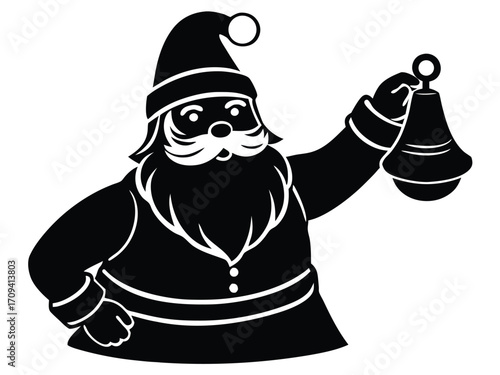 santa jingle bell vector icon