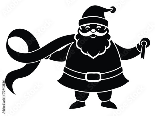 santa jingle ribbon vector icon