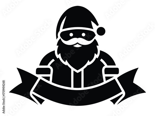 santa ribbon gift vector icon