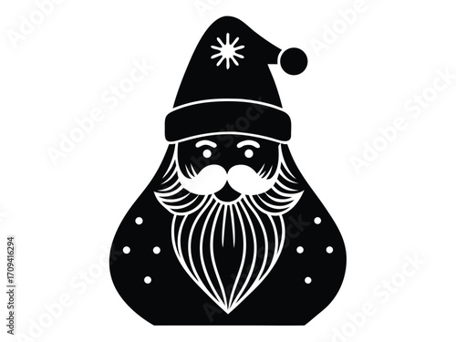 santa snowy stocking hat vector icon