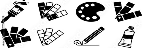 Creative Art and painting color palate icon design vector