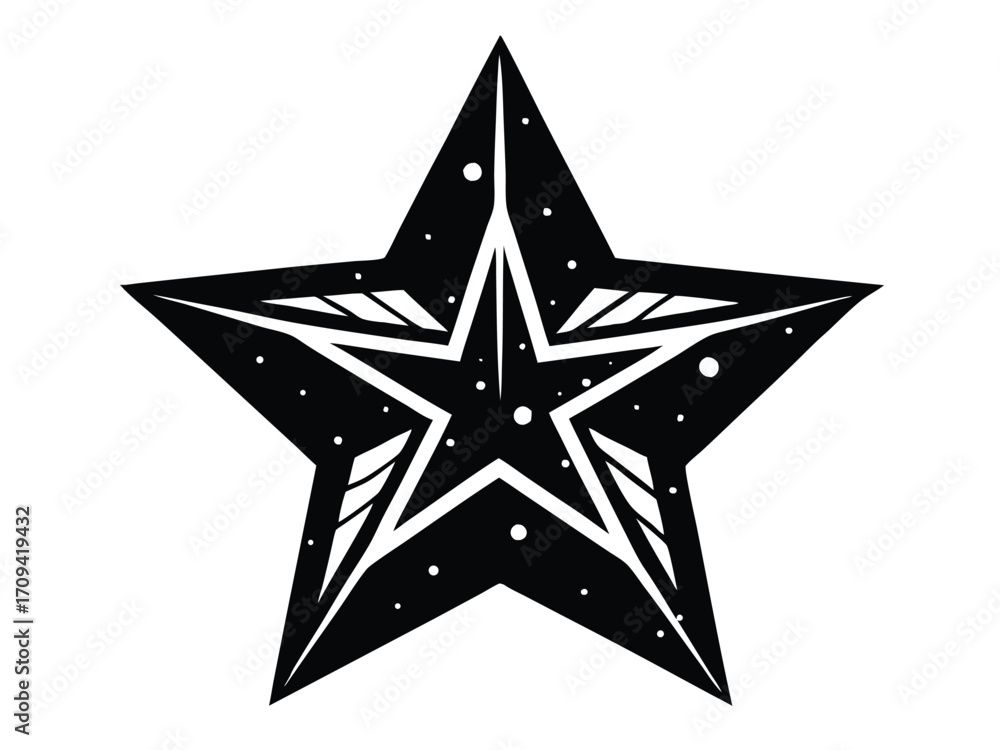 Obraz premium snow covered star vector icon