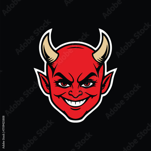 Devil smile design vector art illustration