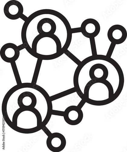 Network Connection and People Collaboration Icon