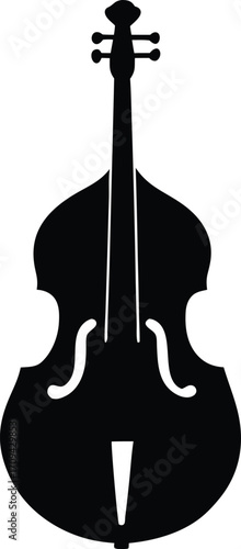 Double Bass Silhouette Vector, Jazz Double Bass Silhouette, Elegant Vector Art