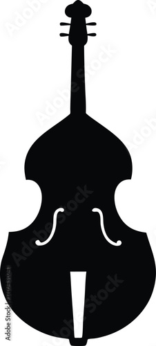 Double Bass Silhouette Vector, Jazz Double Bass Silhouette, Elegant Vector Art
