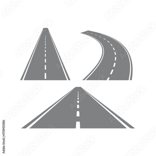 Road and highway icon. isolated vector illustration on transparent background