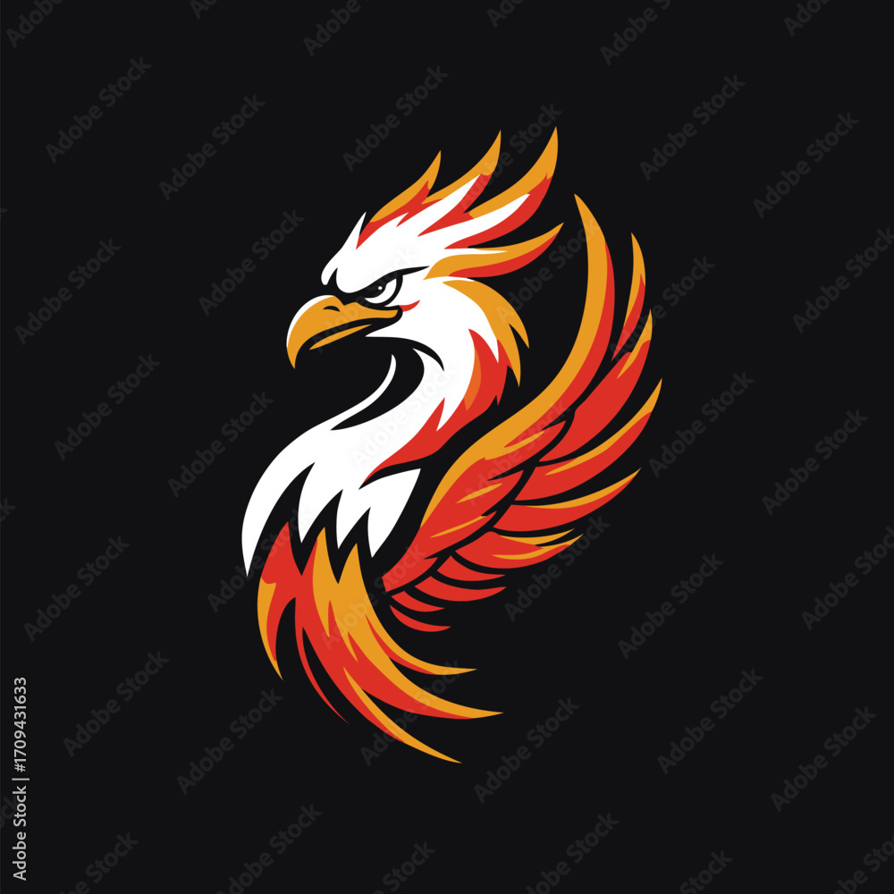 Obraz premium Phoenix bird design vector art illustration