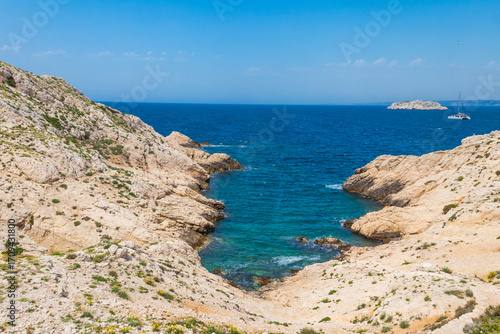 Scenic view of Frioul archipelago near Marseille, France