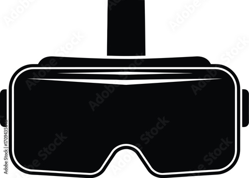 A sleek, minimalist icon representing virtual reality (VR) goggles, perfect for tech, gaming, and immersive experiences.