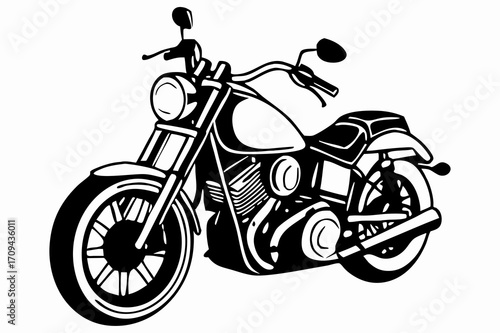Classic Vintage Motorcycle Vector Illustration – Retro Bike Art Design