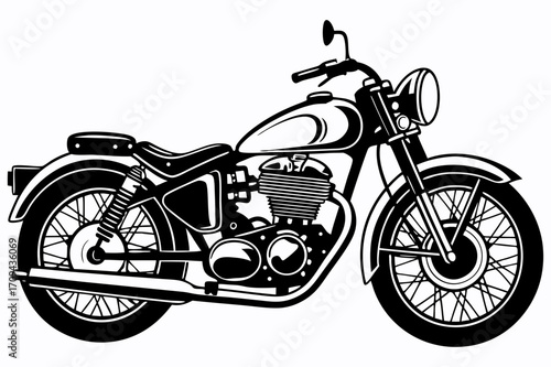 Classic Vintage Motorcycle Vector Illustration – Retro Bike Art Design