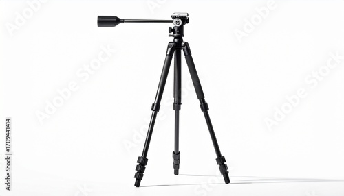 black camera stand on the white 