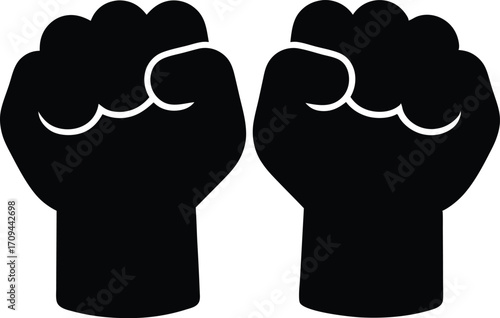 Powerful Raised Fist Silhouette - Vector Art for Design and Print