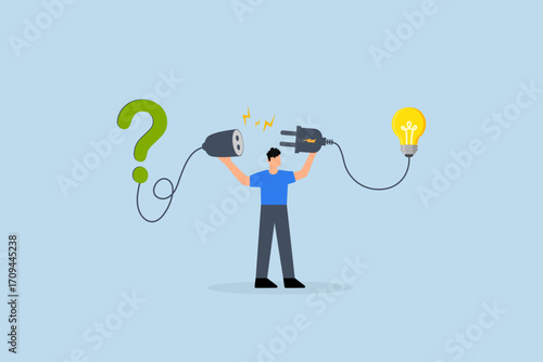 Solution solving problem, entrepreneur link query with illumination answer.