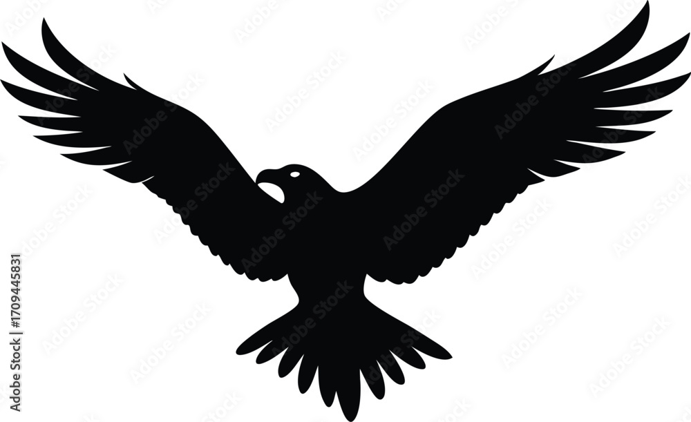 Obraz premium Condor Silhouette Vector. Majestic Flying Bird for Logo, Mascot and Emblem Design.
