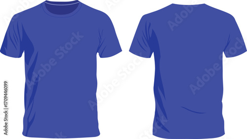 Showcase your brand with this blank vibrant blue t-shirt mockup, front and back views available for your designs