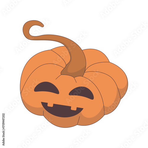 Cute Jack-O’-Lantern Pumpkin Illustration