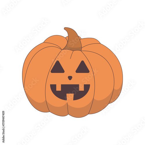 Cute Jack-O’-Lantern Pumpkin Illustration