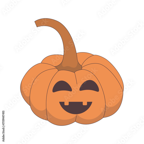 Cute Jack-O’-Lantern Pumpkin Illustration