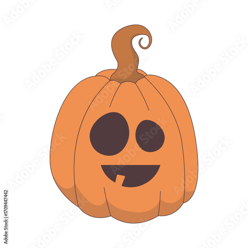 Cute Jack-O’-Lantern Pumpkin Illustration