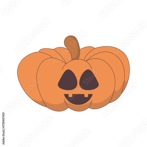 Cute Jack-O’-Lantern Pumpkin Illustration