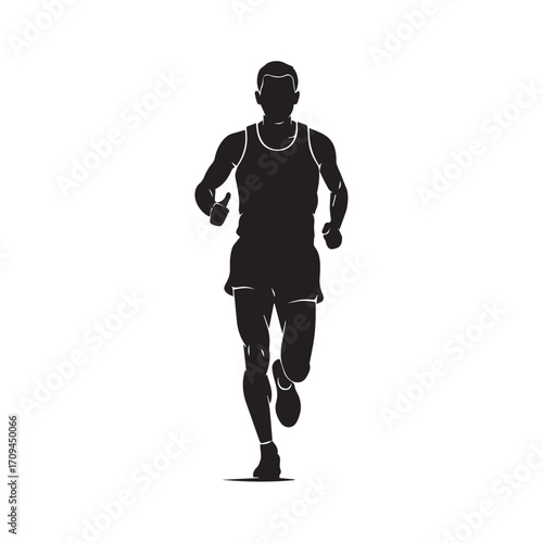Marathon Runner Silhouette – Endurance Athlete