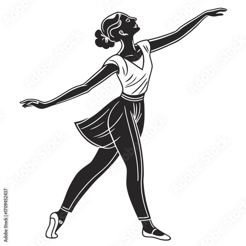 Modern Dance Woman Illustration – Elegant Female Dancer Vector